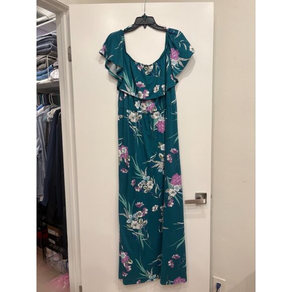 StitchFix Turquoise Floral Maxi Dress - Like New -XXL - Picture 3 of 7